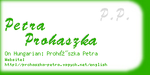 petra prohaszka business card
